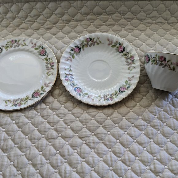 Regency Rose Tea Cup, Saucer Dessert Plate by Creative Fine China - Picture 2 of 12